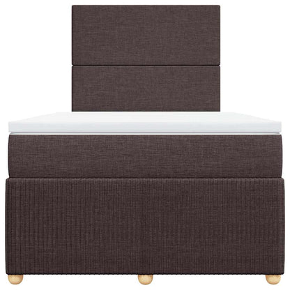Giroletto a Molle con Materasso Marrone Scuro 120x190cm Tessuto - homemem39