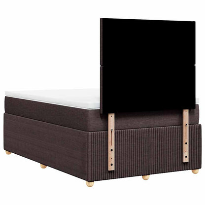 Giroletto a Molle con Materasso Marrone Scuro 120x190cm Tessuto