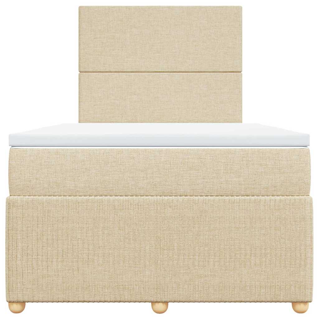 Giroletto a Molle con Materasso Crema 120x190 cm in Tessuto