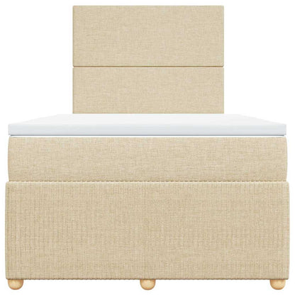 Giroletto a Molle con Materasso Crema 120x190 cm in Tessuto