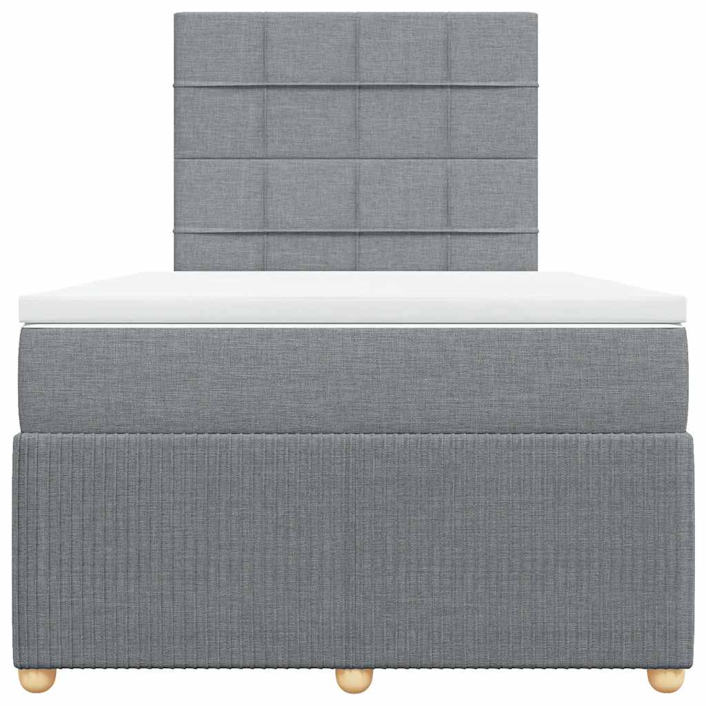 Giroletto a Molle con Materasso Grigio Chiaro 120x190cm Tessuto