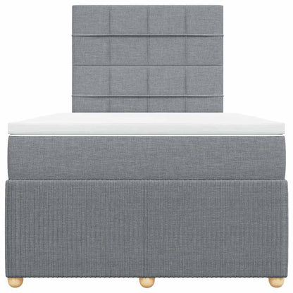 Giroletto a Molle con Materasso Grigio Chiaro 120x190cm Tessuto