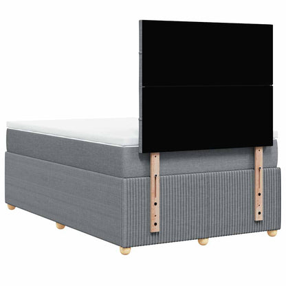 Giroletto a Molle con Materasso Grigio Chiaro 120x190cm Tessuto