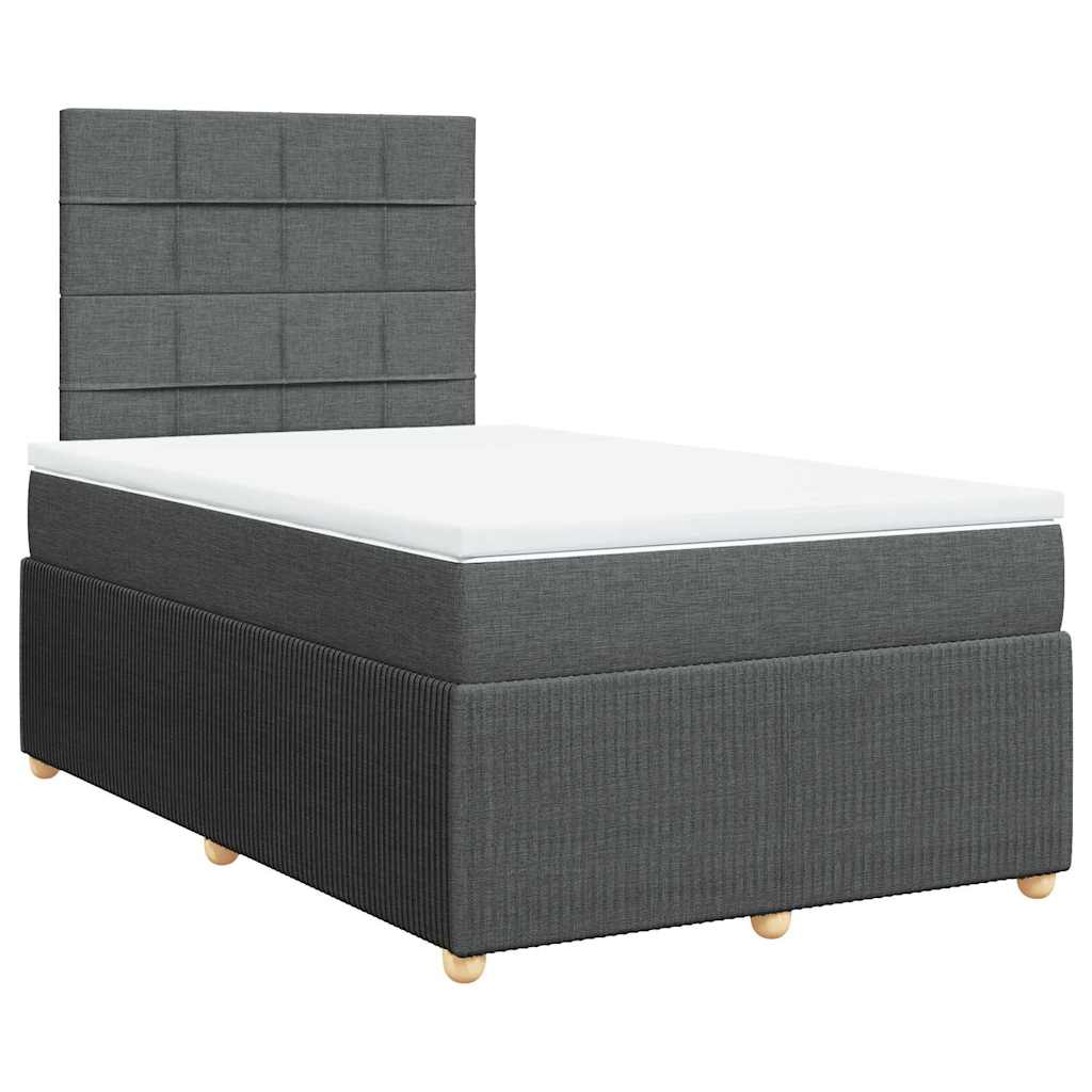 Giroletto a Molle con Materasso Grigio Scuro 120x190cm Tessuto