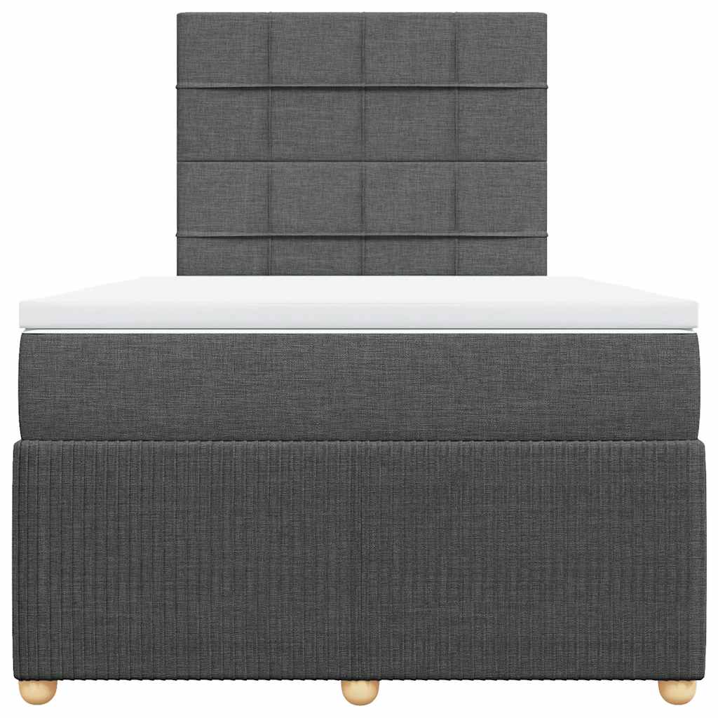 Giroletto a Molle con Materasso Grigio Scuro 120x190cm Tessuto