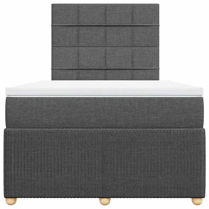 Giroletto a Molle con Materasso Grigio Scuro 120x190cm Tessuto