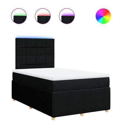 Giroletto a Molle con Materasso Nero 120x190 cm in Tessuto