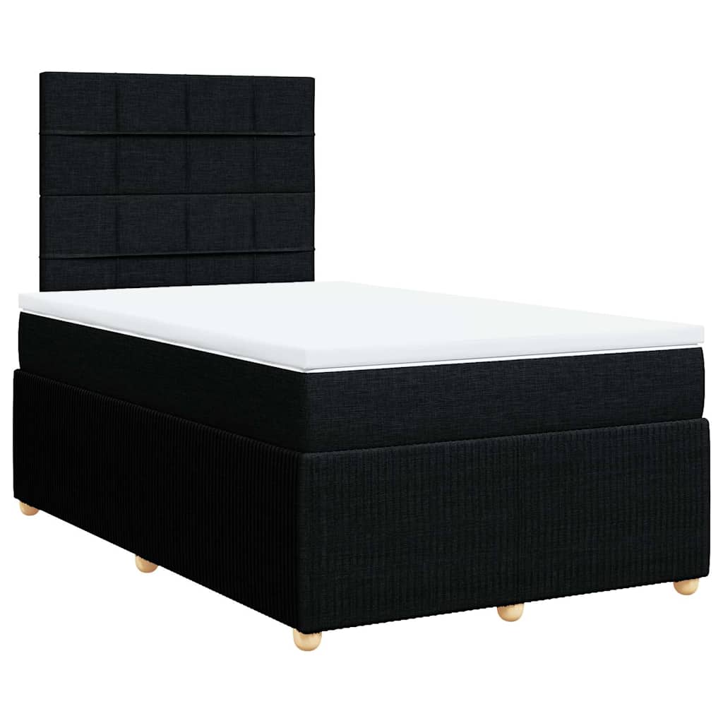 Giroletto a Molle con Materasso Nero 120x190 cm in Tessuto