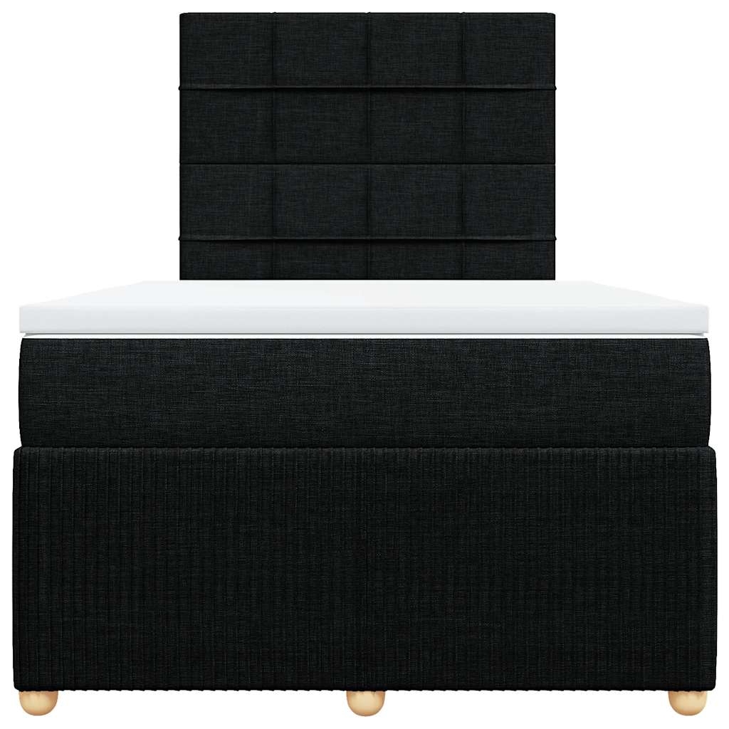 Giroletto a Molle con Materasso Nero 120x190 cm in Tessuto