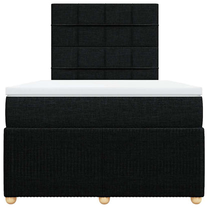 Giroletto a Molle con Materasso Nero 120x190 cm in Tessuto