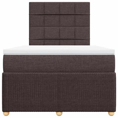 Giroletto a Molle con Materasso Marrone Scuro 120x190cm Tessuto