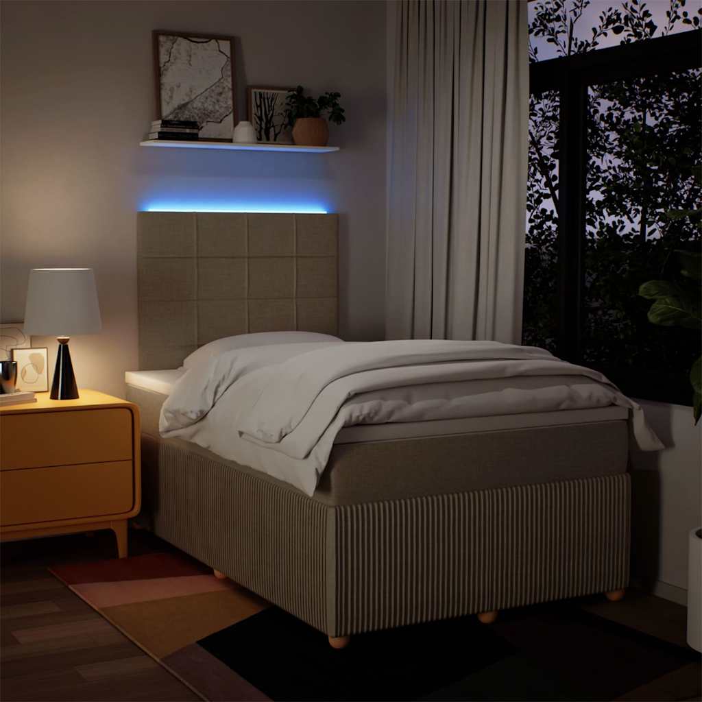 Giroletto a Molle con Materasso Crema 120x190 cm in Tessuto