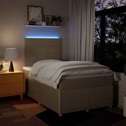 Giroletto a Molle con Materasso Crema 120x190 cm in Tessuto