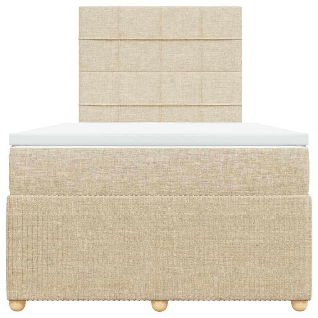 Giroletto a Molle con Materasso Crema 120x190 cm in Tessuto