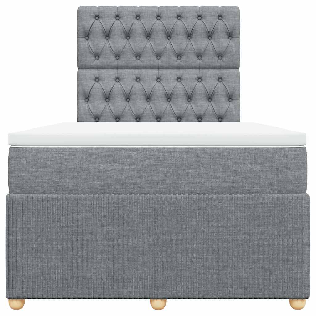 Giroletto a Molle con Materasso Grigio Chiaro 120x190cm Tessuto