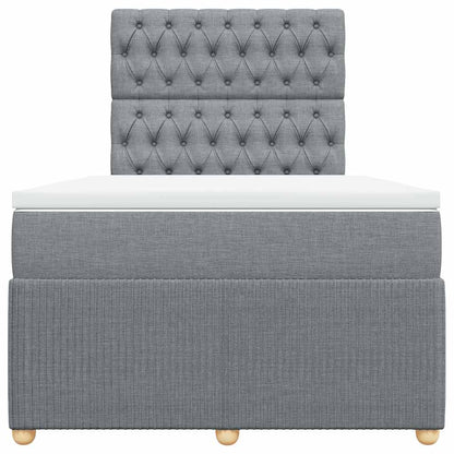 Giroletto a Molle con Materasso Grigio Chiaro 120x190cm Tessuto