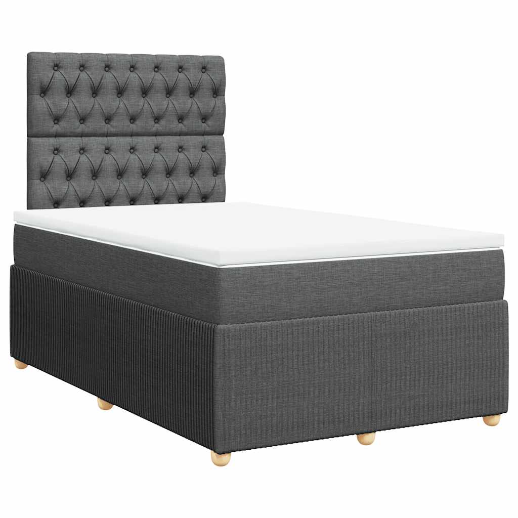 Giroletto a Molle con Materasso Grigio Scuro 120x190cm Tessuto