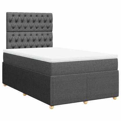 Giroletto a Molle con Materasso Grigio Scuro 120x190cm Tessuto