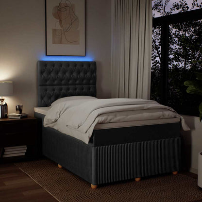 Giroletto a Molle con Materasso Grigio Scuro 120x190cm Tessuto