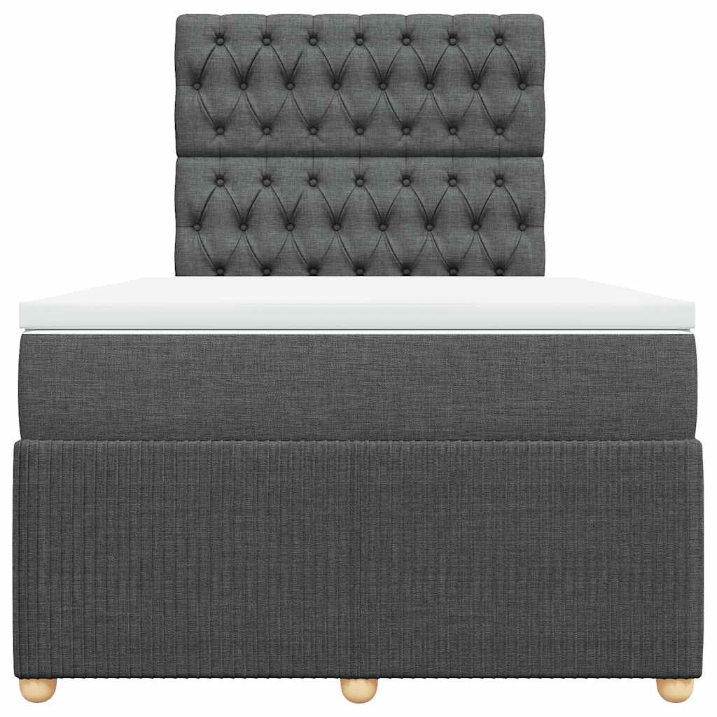 Giroletto a Molle con Materasso Grigio Scuro 120x190cm Tessuto