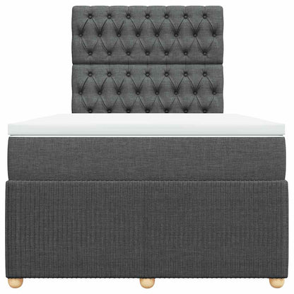 Giroletto a Molle con Materasso Grigio Scuro 120x190cm Tessuto