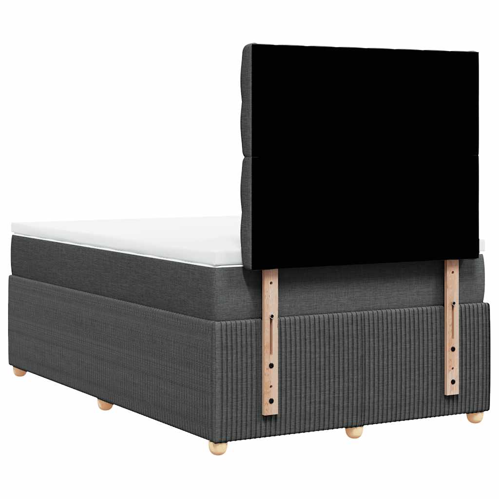 Giroletto a Molle con Materasso Grigio Scuro 120x190cm Tessuto