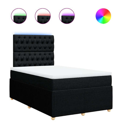 Giroletto a Molle con Materasso Nero 120x190 cm in Tessuto