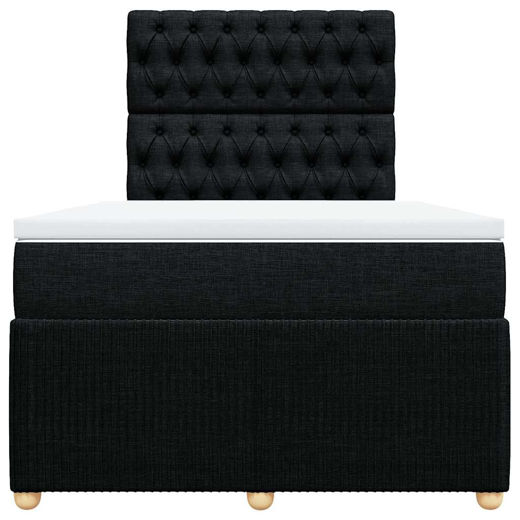 Giroletto a Molle con Materasso Nero 120x190 cm in Tessuto