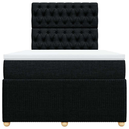 Giroletto a Molle con Materasso Nero 120x190 cm in Tessuto