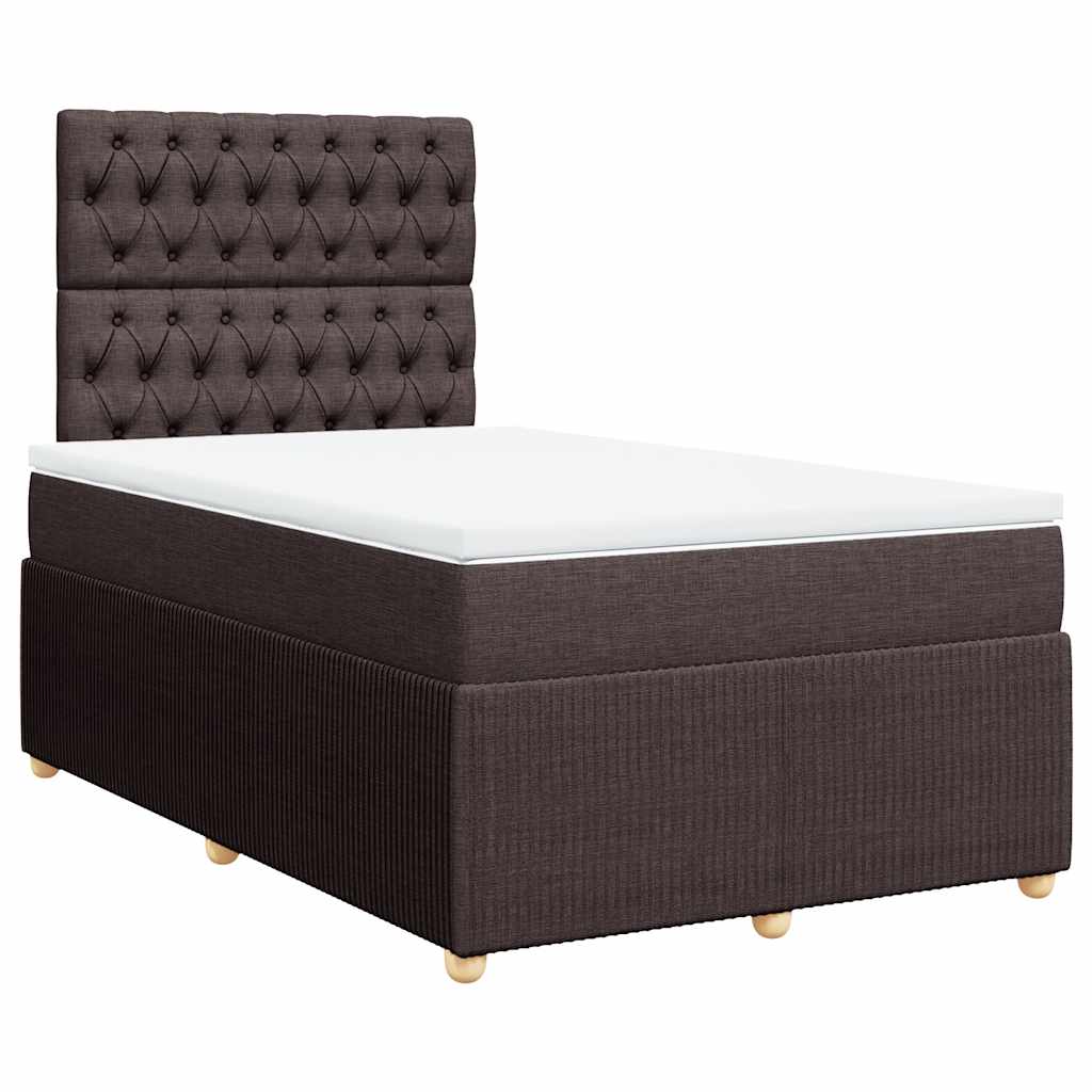 Giroletto a Molle con Materasso Marrone Scuro 120x190cm Tessuto | homemem39