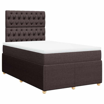Giroletto a Molle con Materasso Marrone Scuro 120x190cm Tessuto