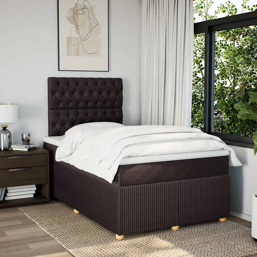 Giroletto a Molle con Materasso Marrone Scuro 120x190cm Tessuto | homemem39