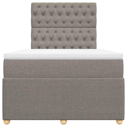 Giroletto a Molle con Materasso Tortora 120x190 cm in Tessuto