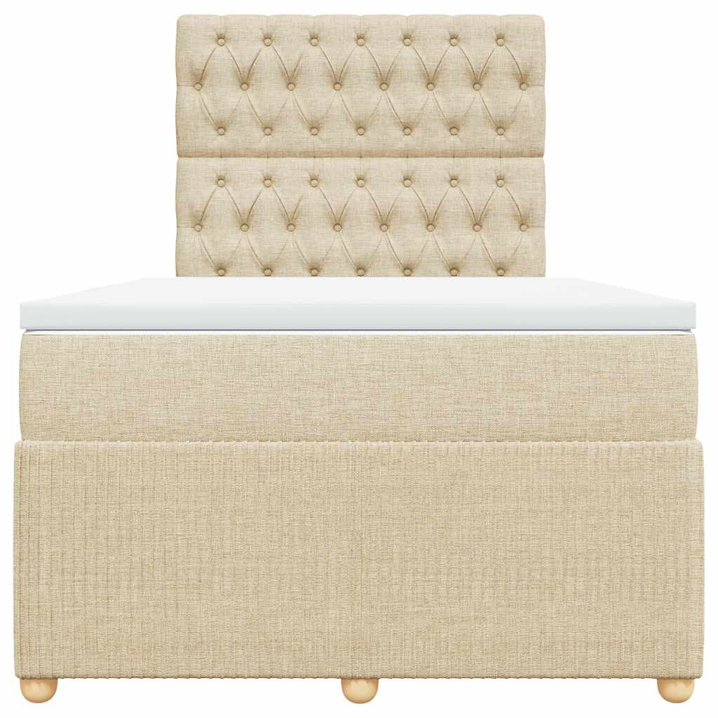 Giroletto a Molle con Materasso Crema 120x190 cm in Tessuto