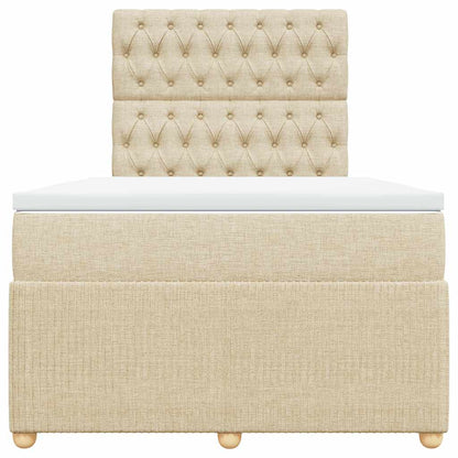 Giroletto a Molle con Materasso Crema 120x190 cm in Tessuto