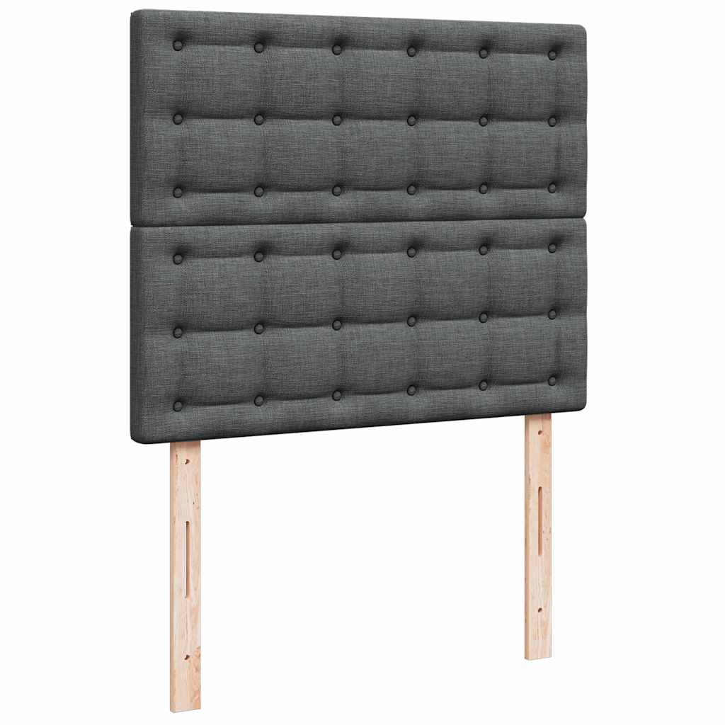 Giroletto a Molle con Materasso Grigio Scuro 120x190cm Tessuto