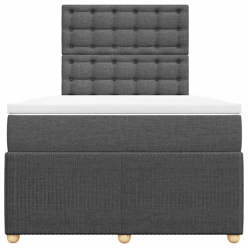 Giroletto a Molle con Materasso Grigio Scuro 120x190cm Tessuto