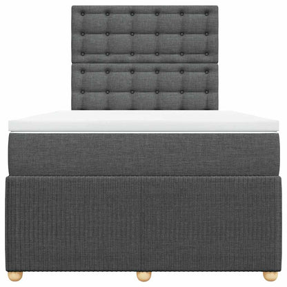 Giroletto a Molle con Materasso Grigio Scuro 120x190cm Tessuto