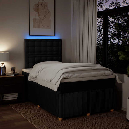 Giroletto a Molle con Materasso Nero 120x190 cm in Tessuto - homemem39