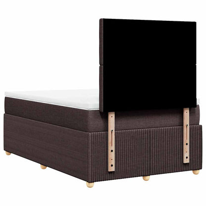 Giroletto a Molle con Materasso Marrone Scuro 120x190cm Tessuto