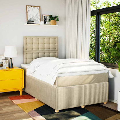 Giroletto a Molle con Materasso Crema 120x190 cm in Tessuto