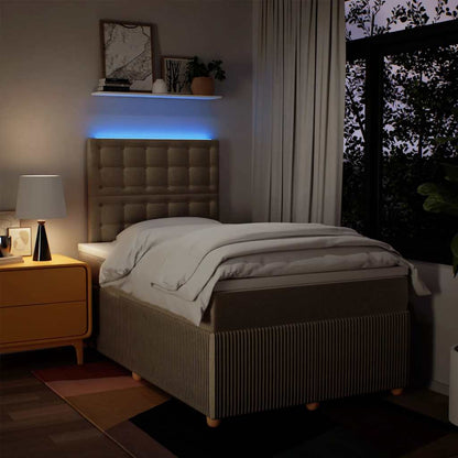 Giroletto a Molle con Materasso Crema 120x190 cm in Tessuto