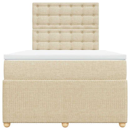 Giroletto a Molle con Materasso Crema 120x190 cm in Tessuto