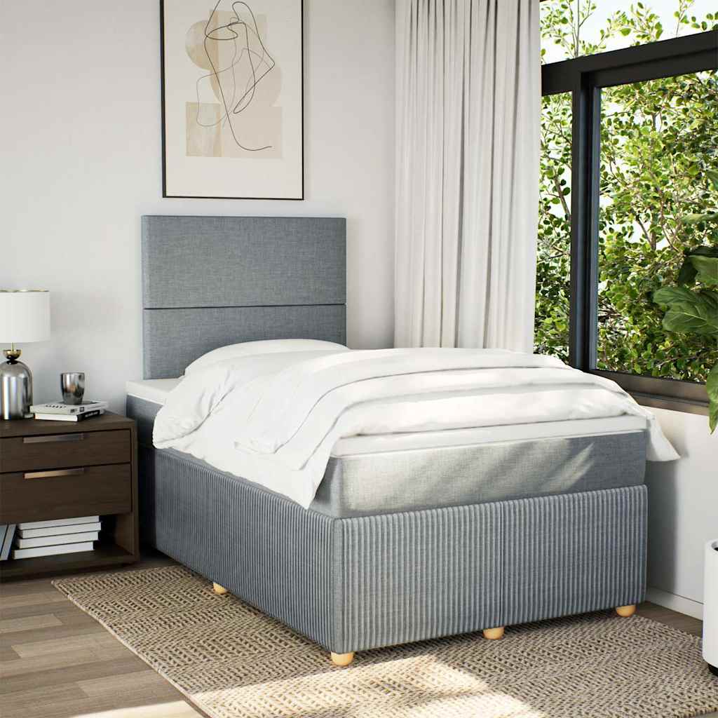 Giroletto a Molle con Materasso Grigio Chiaro 120x200cm Tessuto | homemem39