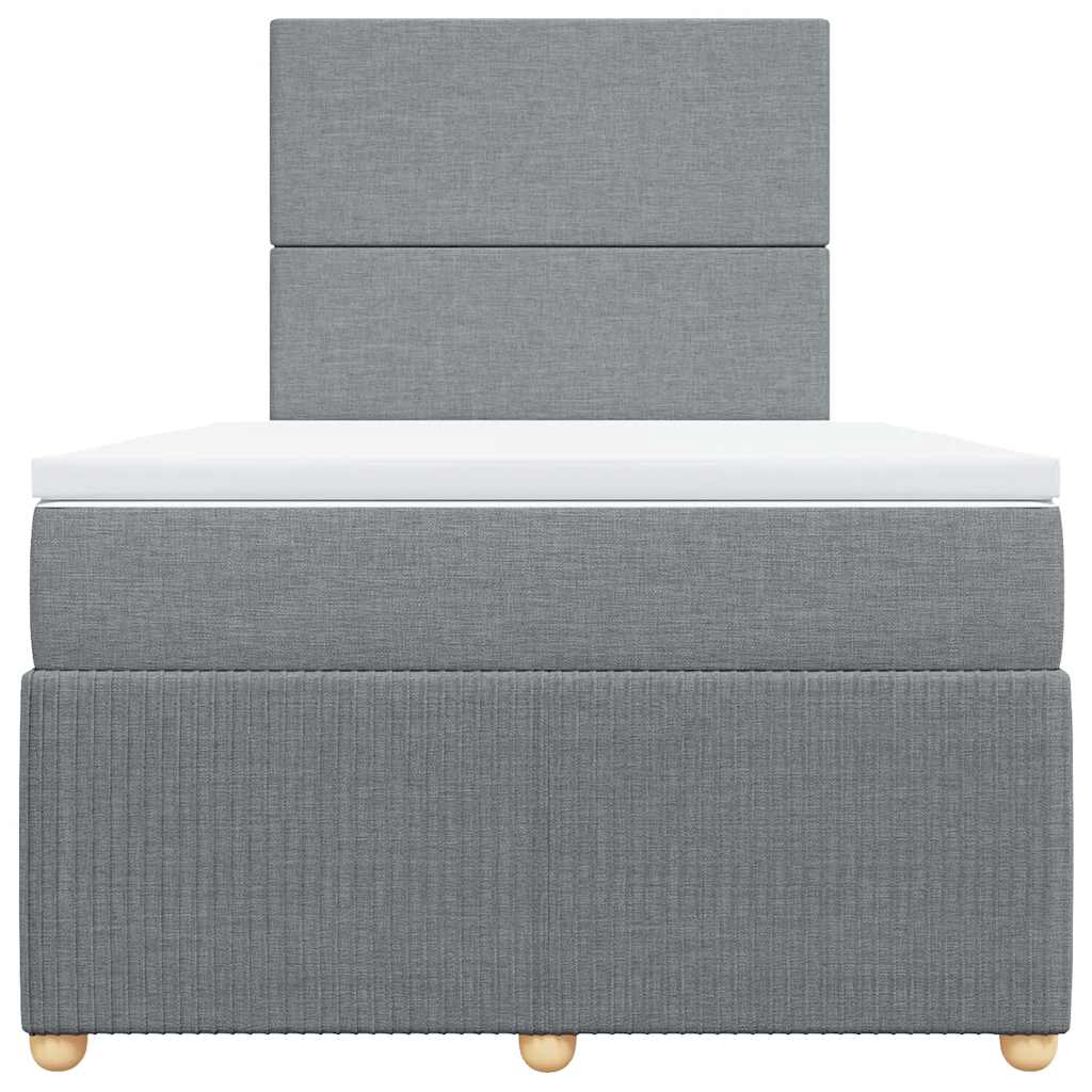 Giroletto a Molle con Materasso Grigio Chiaro 120x200cm Tessuto | homemem39