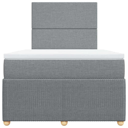 Giroletto a Molle con Materasso Grigio Chiaro 120x200cm Tessuto