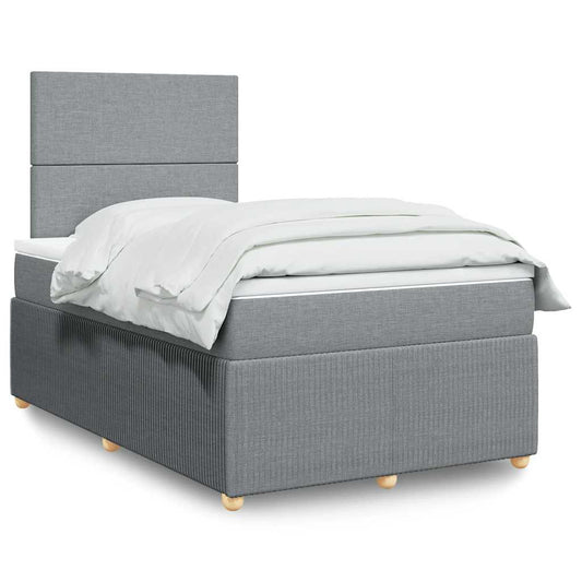 Giroletto a Molle con Materasso Grigio Chiaro 120x200cm Tessuto