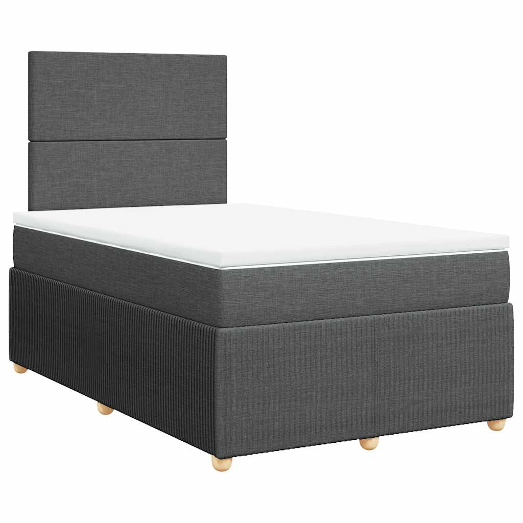 Giroletto a Molle con Materasso Grigio Scuro 120x200 cm Tessuto | homemem39
