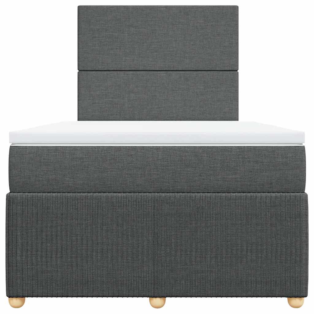 Giroletto a Molle con Materasso Grigio Scuro 120x200 cm Tessuto