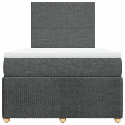 Giroletto a Molle con Materasso Grigio Scuro 120x200 cm Tessuto